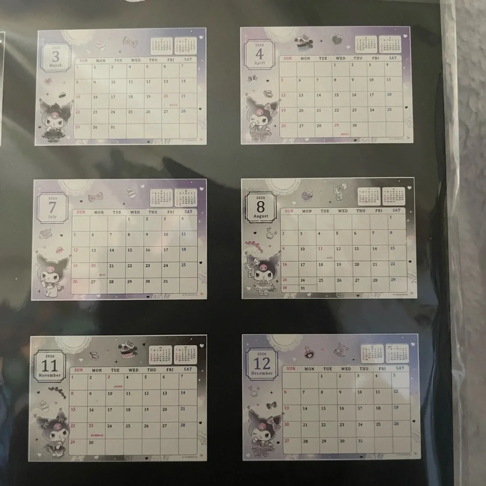 Small Sanrio Kuromi 2026 Desk Calendar - Picture 5 of 5